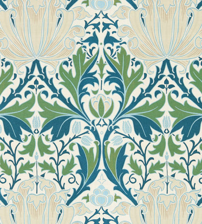 Helena Wallpaper by Morris & Co Indigo/Forest