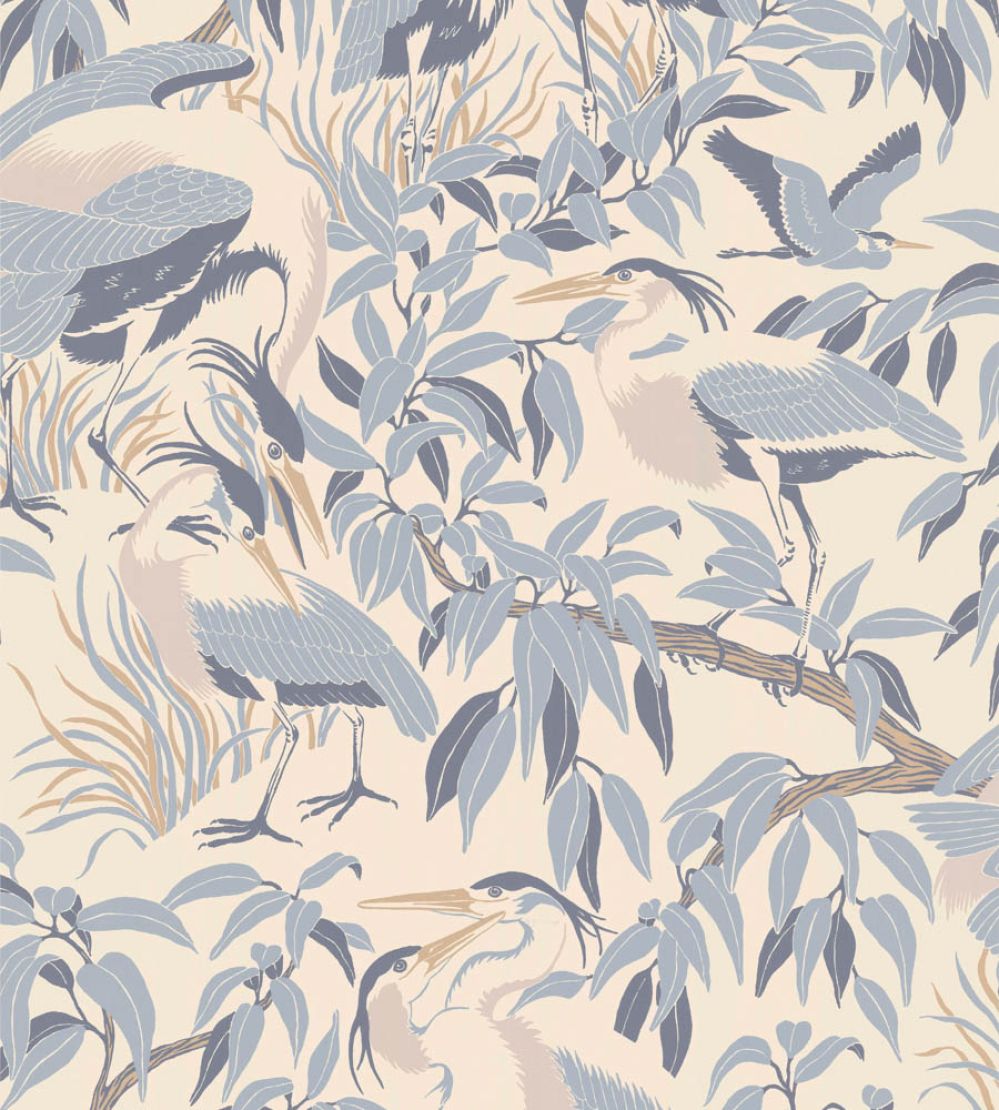 Herons Wallpaper by Langelid Von Bromssen Washed Denim