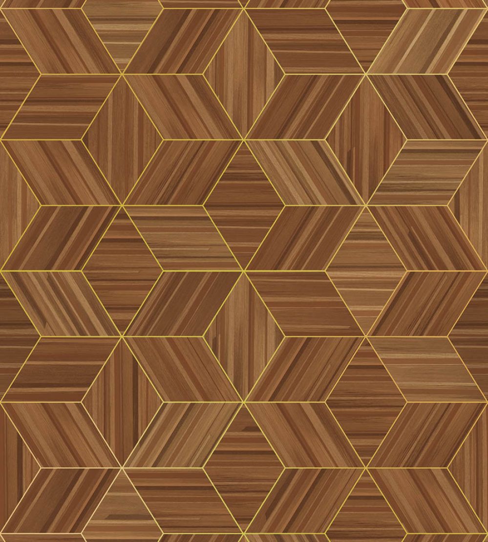 Herringbone Geo Mural by Eijffinger Brown/Taupe
