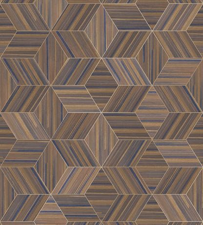 Herringbone Geo Mural by Eijffinger Dark Brown/Taupe