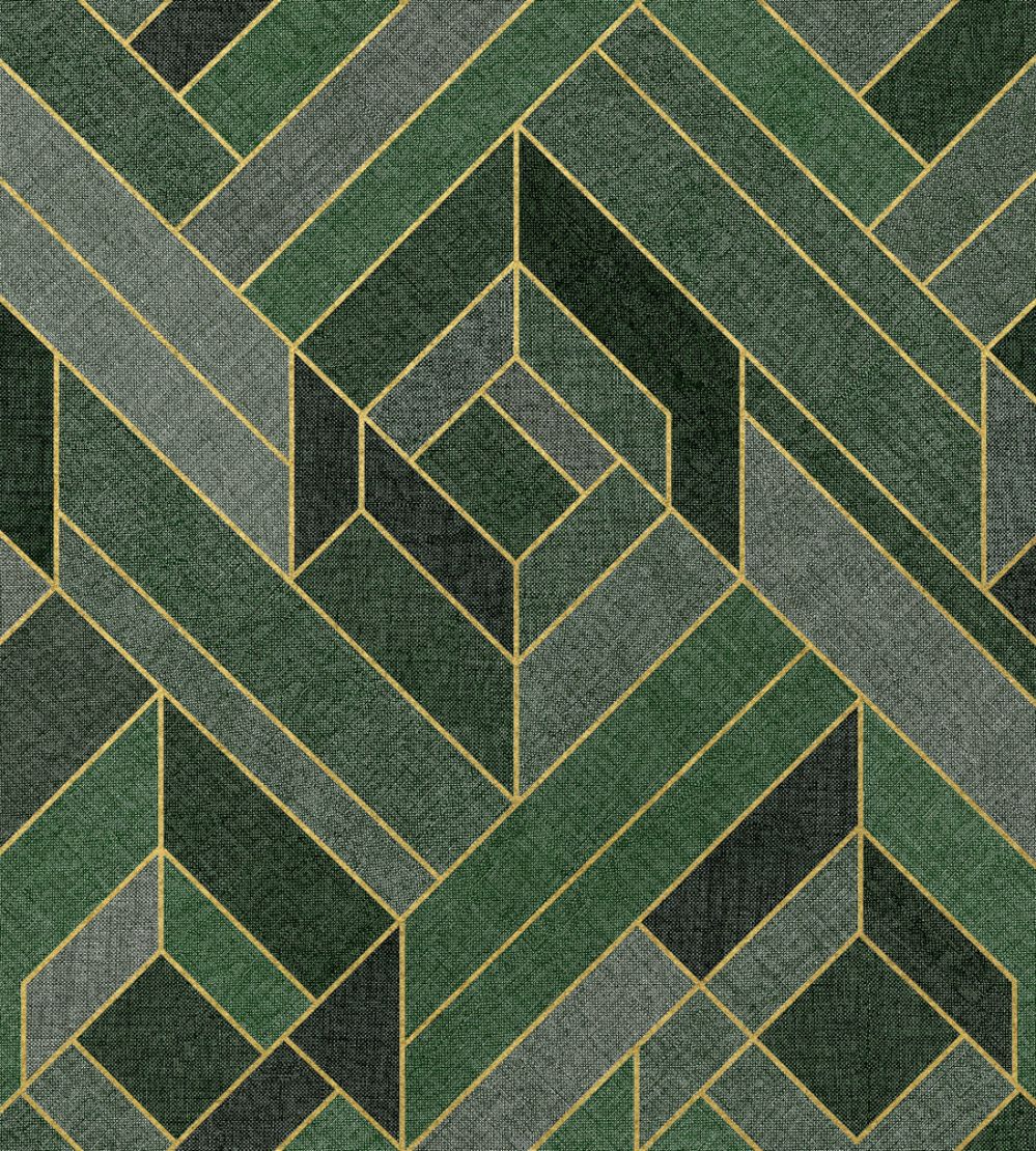 Hexagonal Wallpaper by Coordonne Emerald