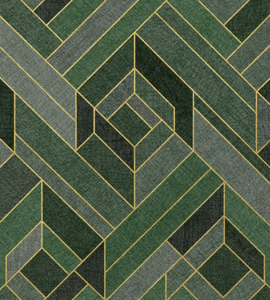 Hexagonal Wallpaper by Coordonne Emerald