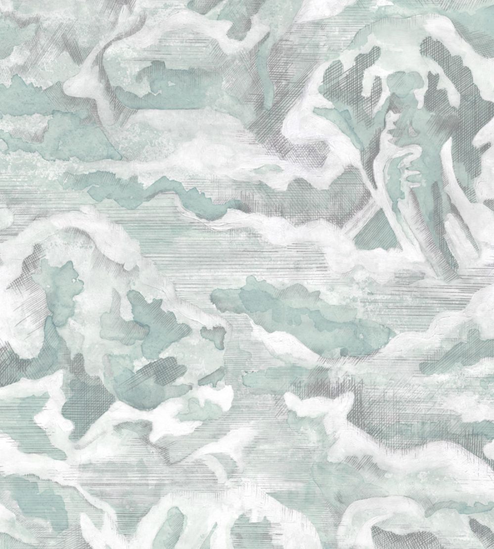 Hidden Clouds Wallpaper by Brand McKenzie Pastel Green