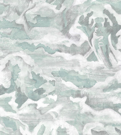 Hidden Clouds Wallpaper by Brand McKenzie Pastel Green