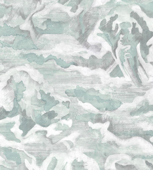 Hidden Clouds Wallpaper by Brand McKenzie Pastel Green
