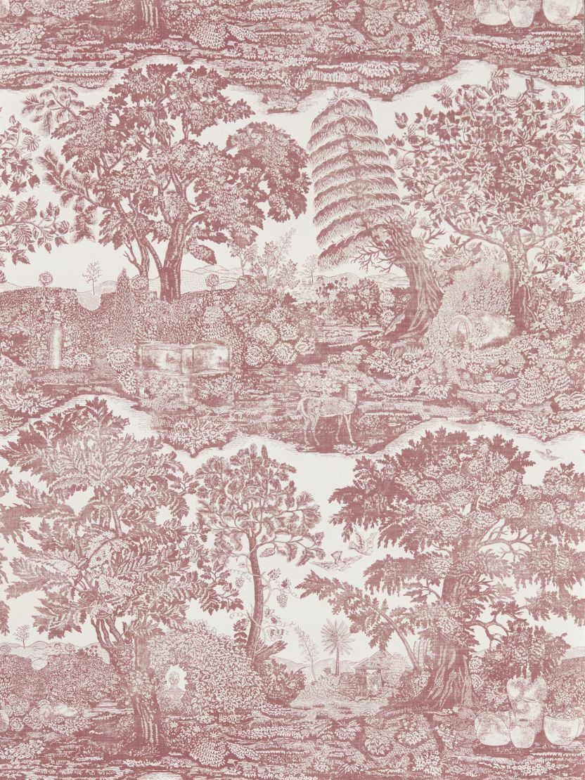 Highgrove Toile Wallpaper by Sanderson Madder Rose