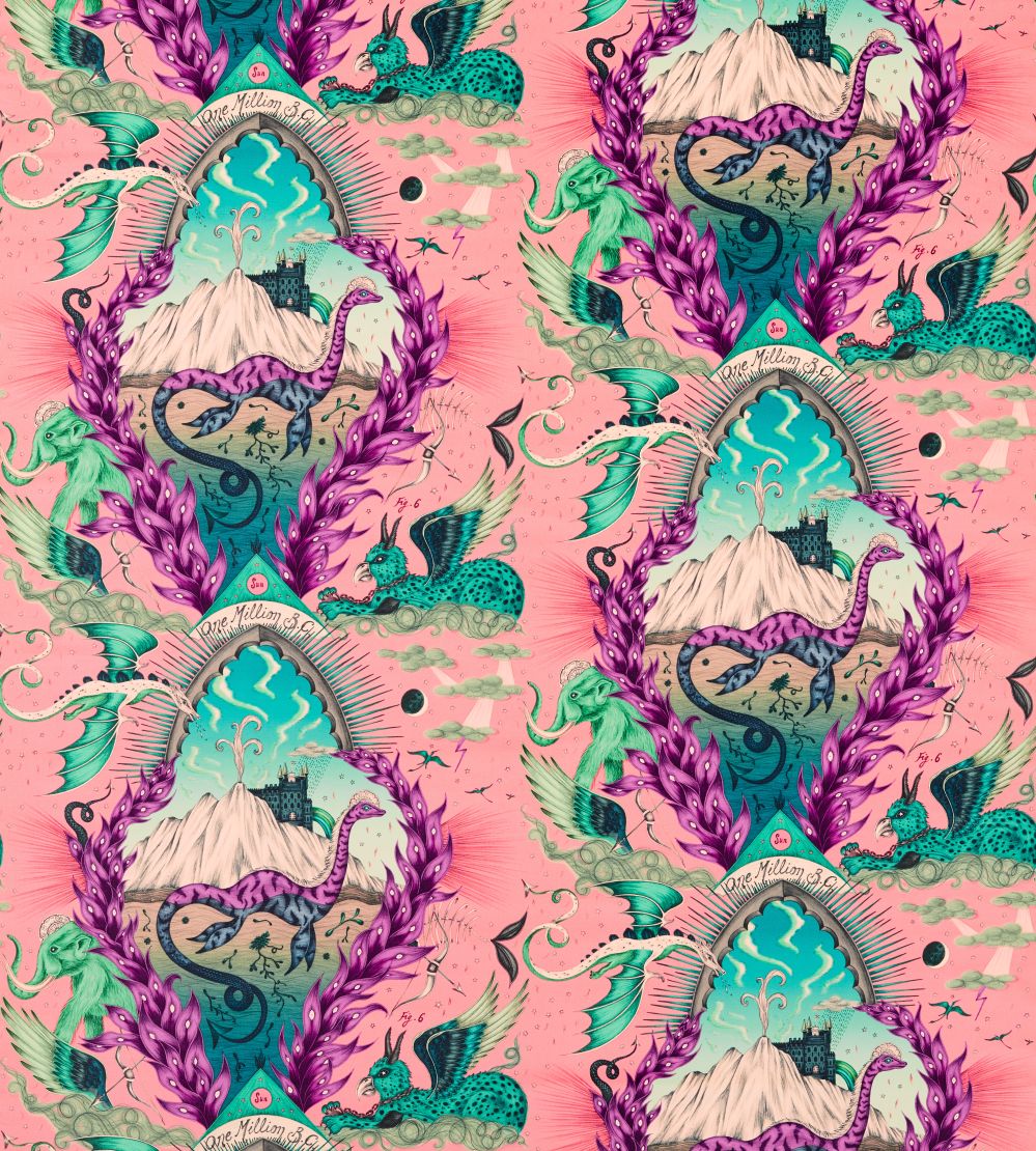 Highlandia Velvet Fabric by Clarke & Clarke Pink