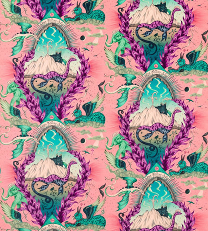 Highlandia Velvet Fabric by Clarke & Clarke Pink