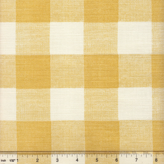 Hingham Plaid Inca Gold on Tint fabric by Quadrille