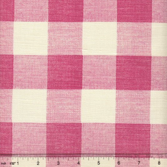 Hingham Plaid Magenta on Tint fabric by Quadrille