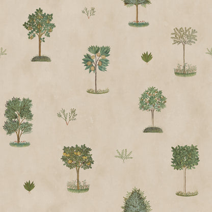 Historic Trees Beige mural by Rebel Walls