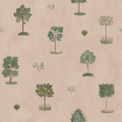 Historic Trees Blush mural by Rebel Walls