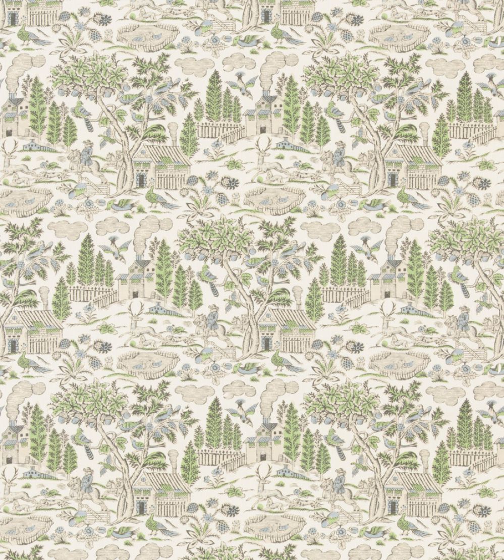 Home Park Fabric by GP & J Baker Soft Green/Blue