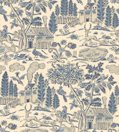 Home Park Wallpaper by GP & J Baker Royal Blue