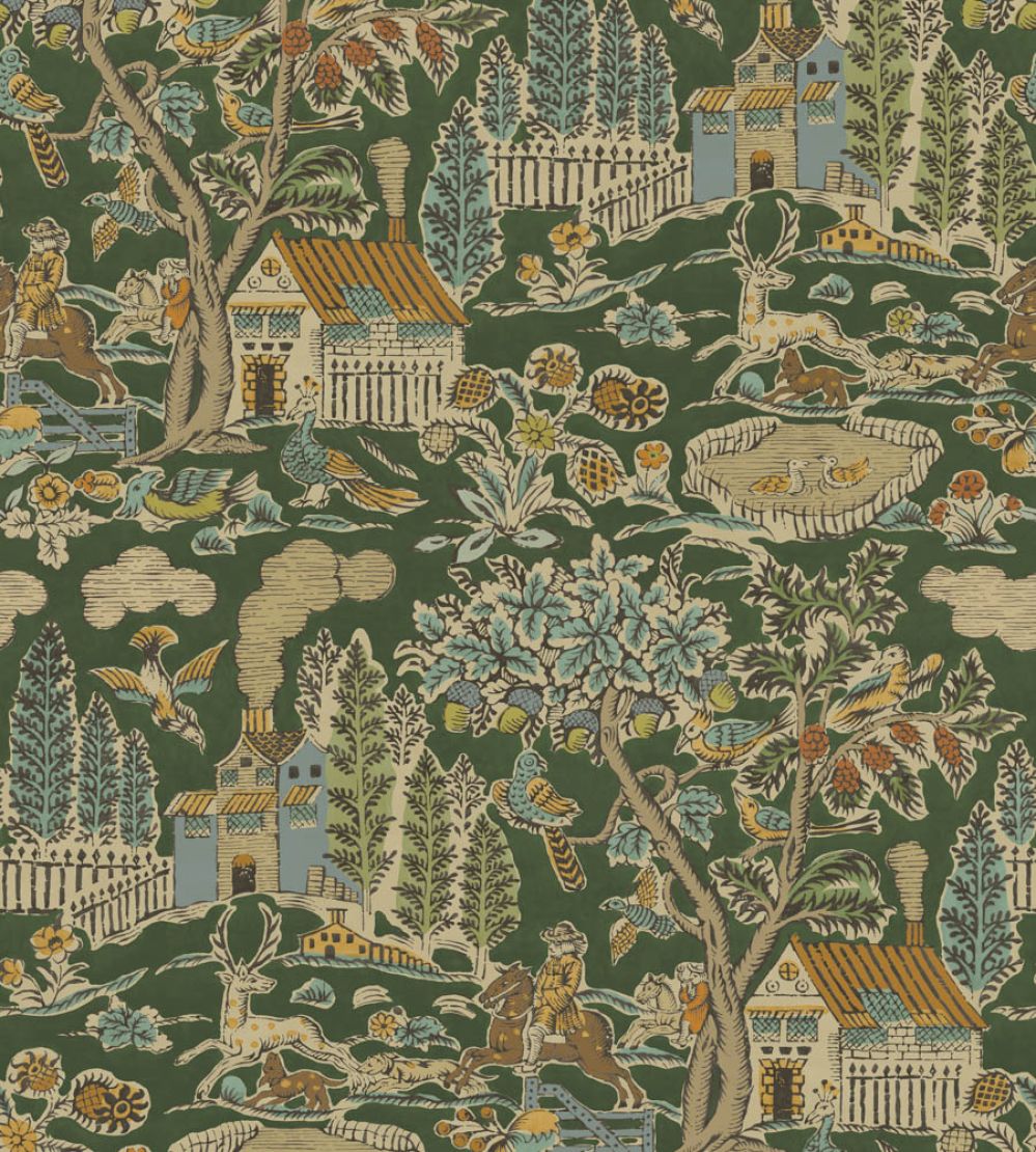 Home Park Wallpaper by GP & J Baker Royal Green