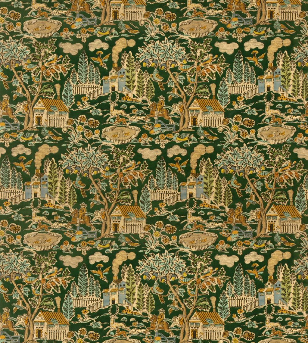 Home Park Velvet Fabric by GP & J Baker Royal Green