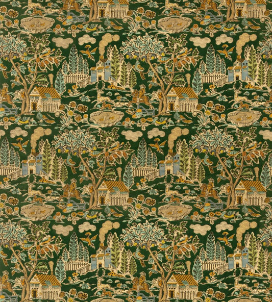 Home Park Velvet Fabric by GP & J Baker Royal Green