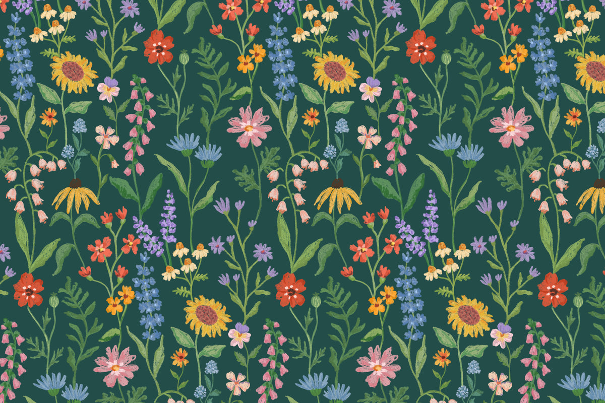 Honey Bee Dark Green mural by Hovia