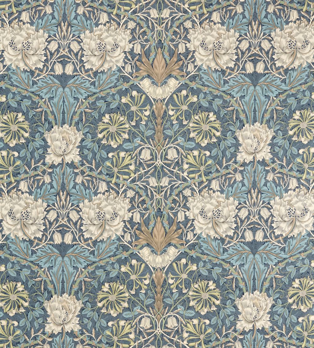 Honeysuckle & Tulip Fabric by Morris & Co Woad/Thyme