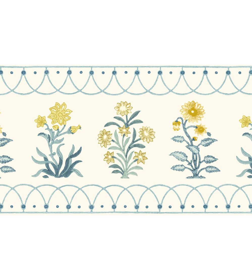 Hoopla Border Wallpaper by DADO Blue and Citrus