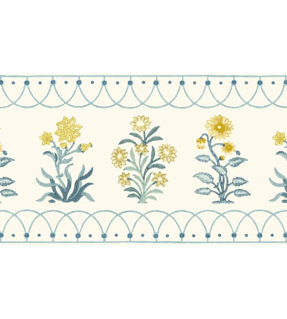 Hoopla Border Wallpaper by DADO Blue and Citrus