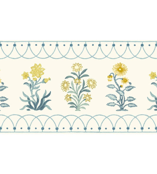 Hoopla Border Wallpaper by DADO Blue and Citrus