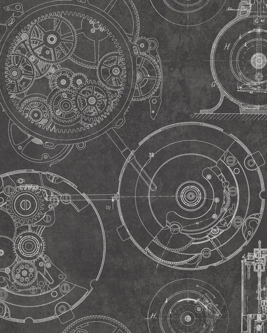 Horlogerie Anthracite wallpaper by MINDTHEGAP