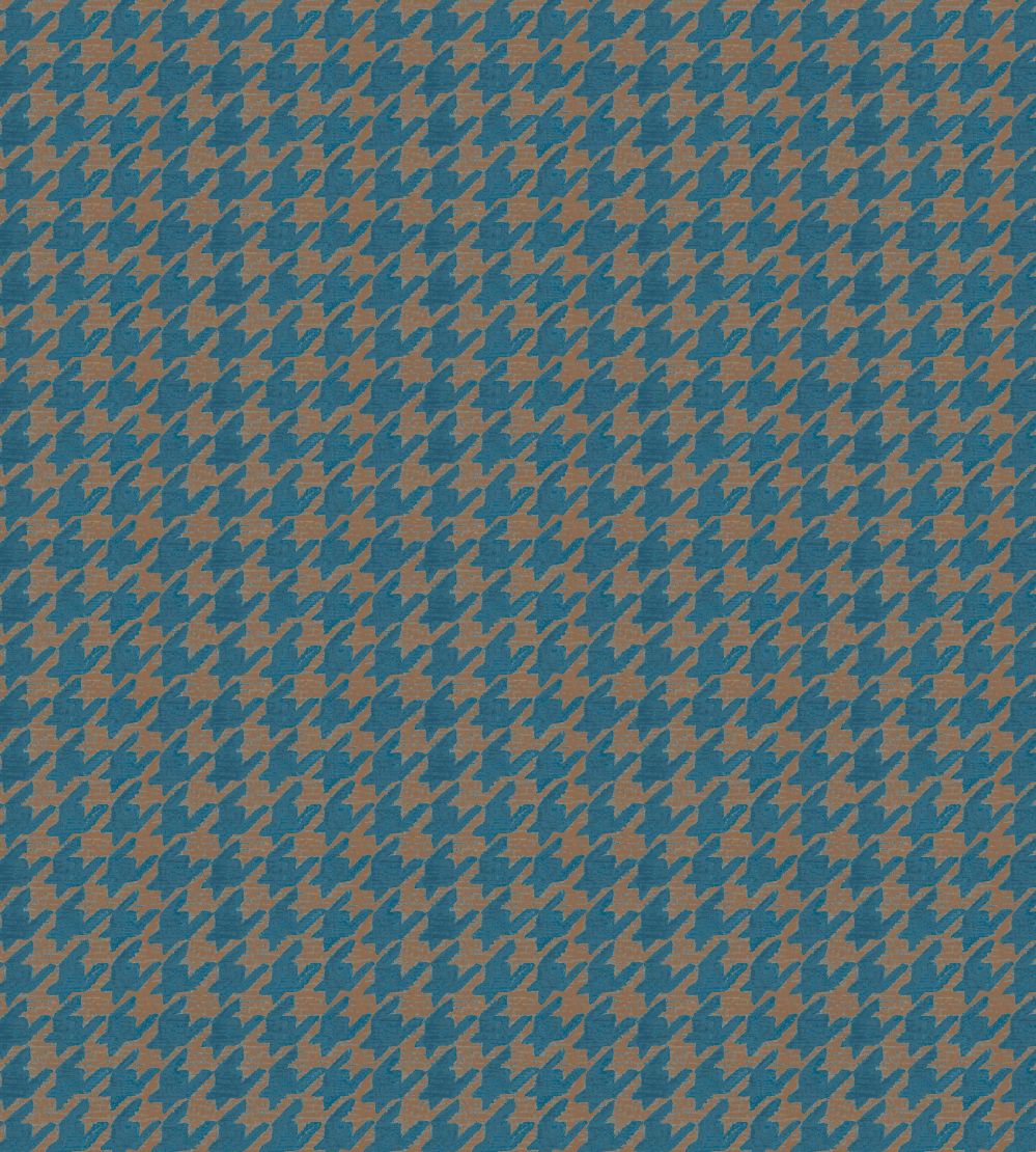 Hounds Tooth Fabric by Arley House Petrol Blue