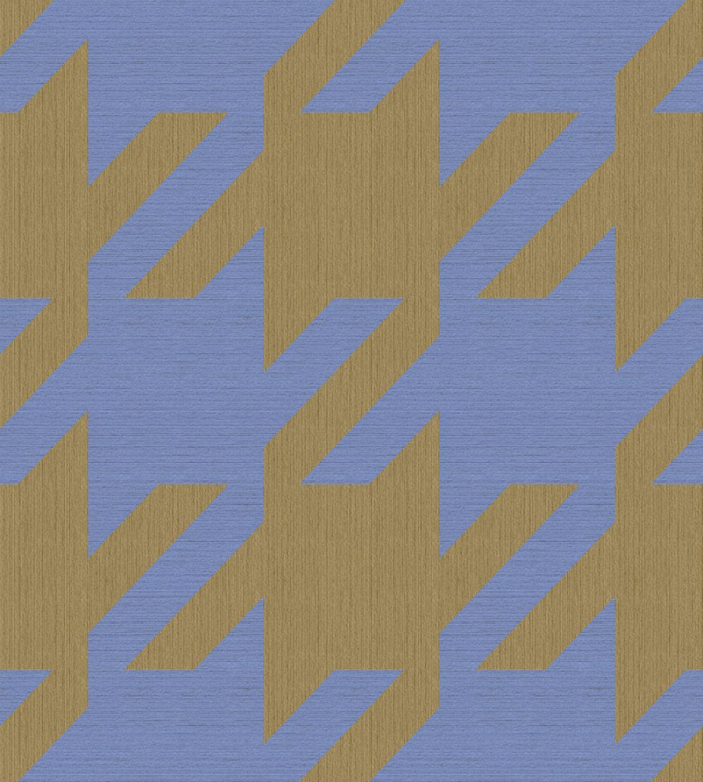 Houndstooth Mural by Eijffinger Olive Cornflower