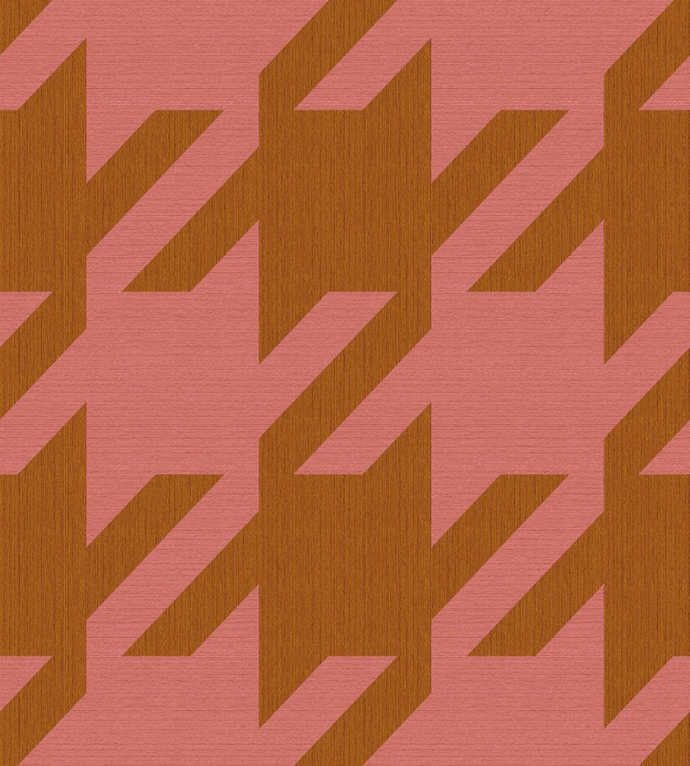 Houndstooth Mural by Eijffinger Pink Camel