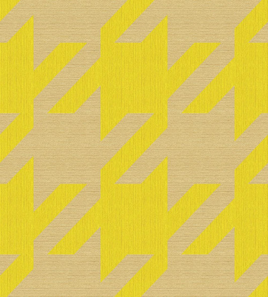 Houndstooth Mural by Eijffinger Neon Natural