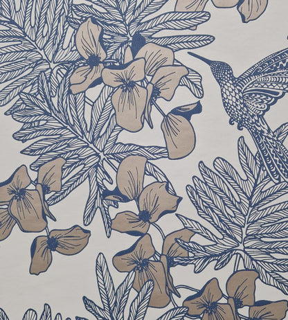Hummingbird Wallpaper by 1838 Wallcoverings Lagoon