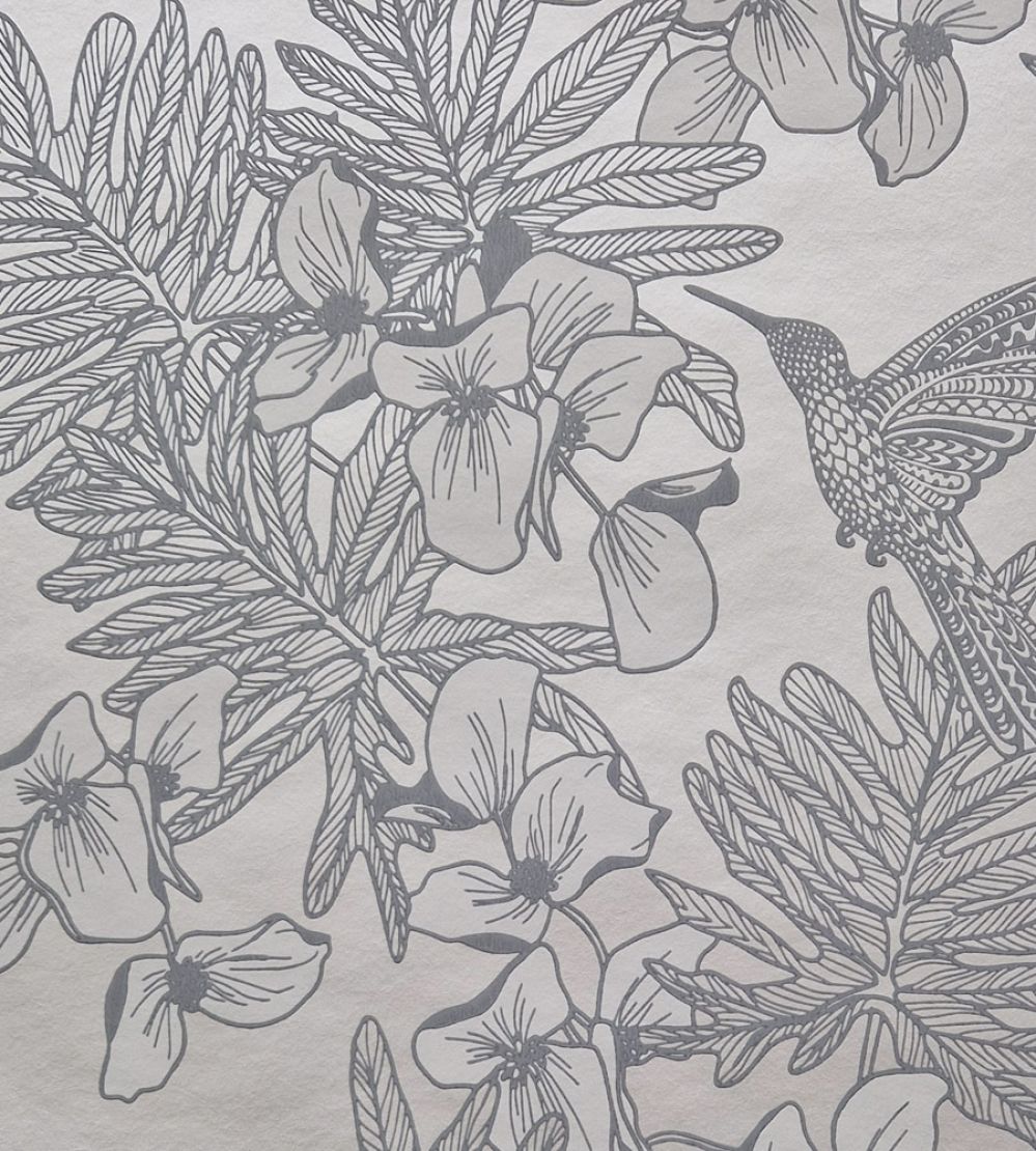Hummingbird Wallpaper by 1838 Wallcoverings Mist