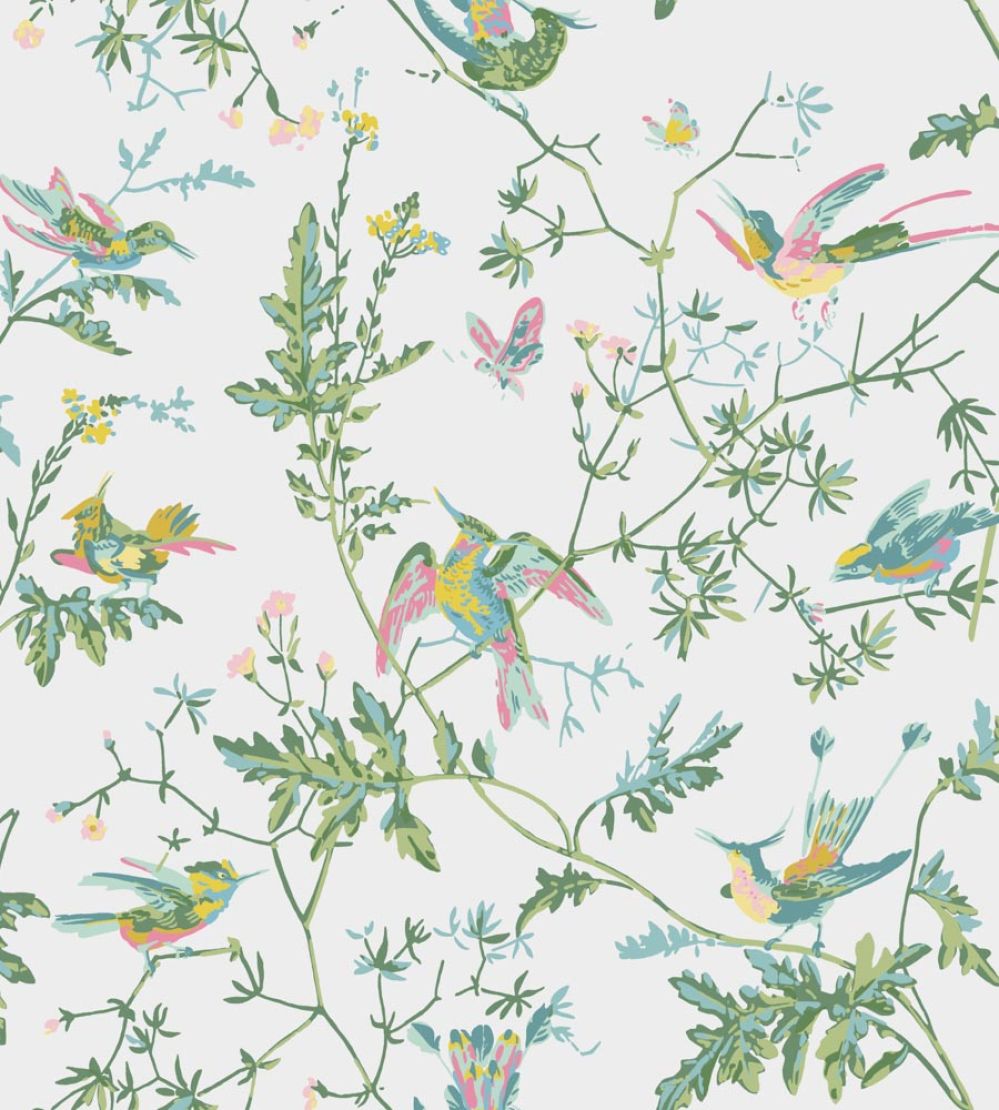 Hummingbirds Wallpaper by Cole & Son Green & Pink