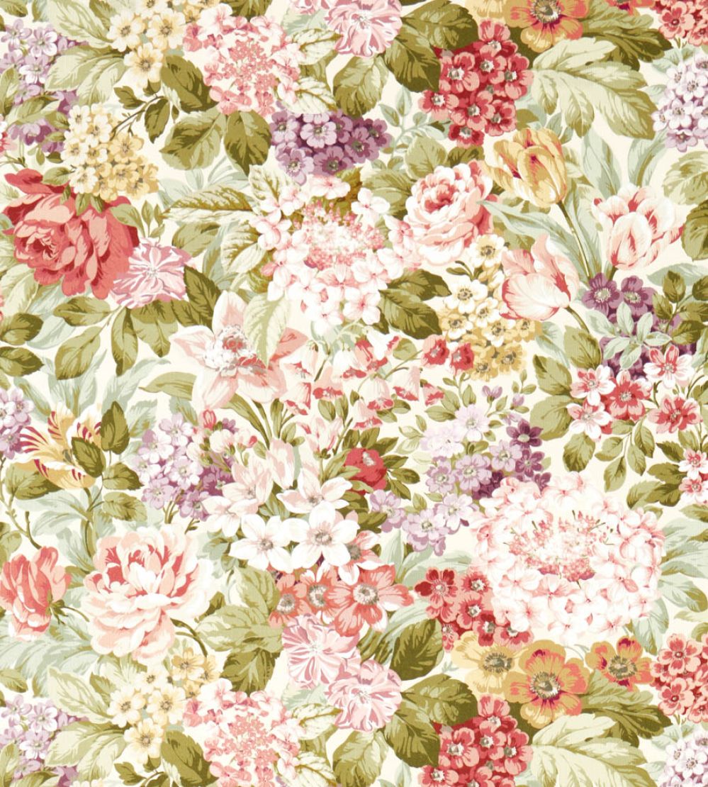 Hydrangea & Rose Indoor Outdoor Fabric by Sanderson High Tea
