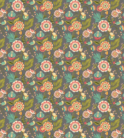 Ichika Trail Wallpaper by Ohpopsi Charcoal & Teal
