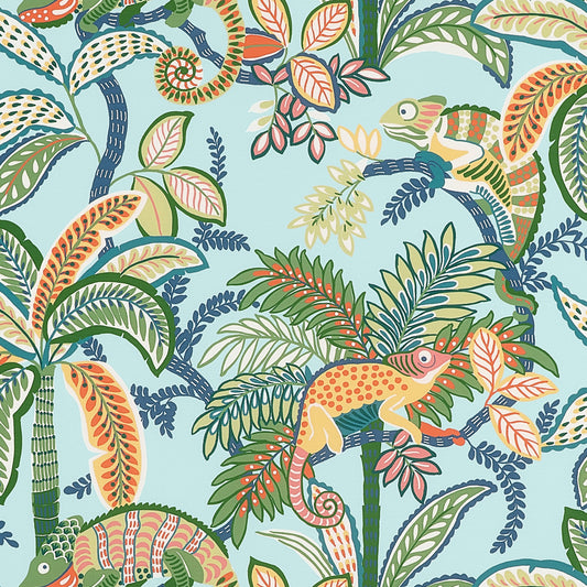 Iggy Print Fabric by Thibaut in Poolside (F81673)