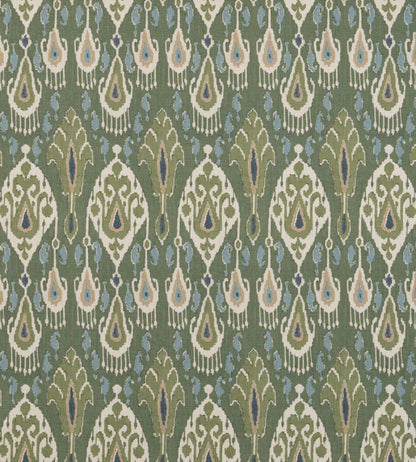 Ikat Bokhara Linen Fabric by GP & J Baker Emerald