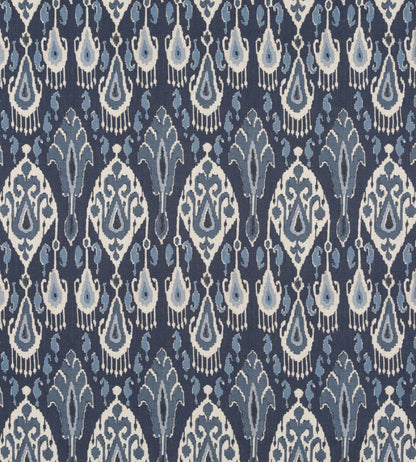 Ikat Bokhara Linen Fabric by GP & J Baker Indigo