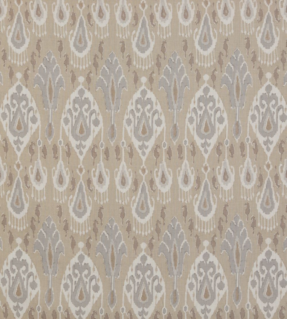Ikat Bokhara Linen Fabric by GP & J Baker Parchment