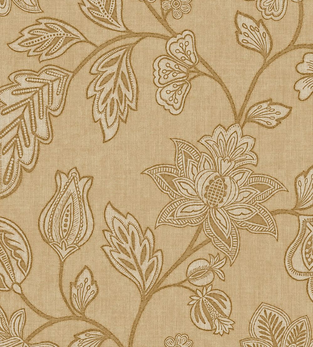 Ikat Flower Trail Wallpaper by Eijffinger Amber