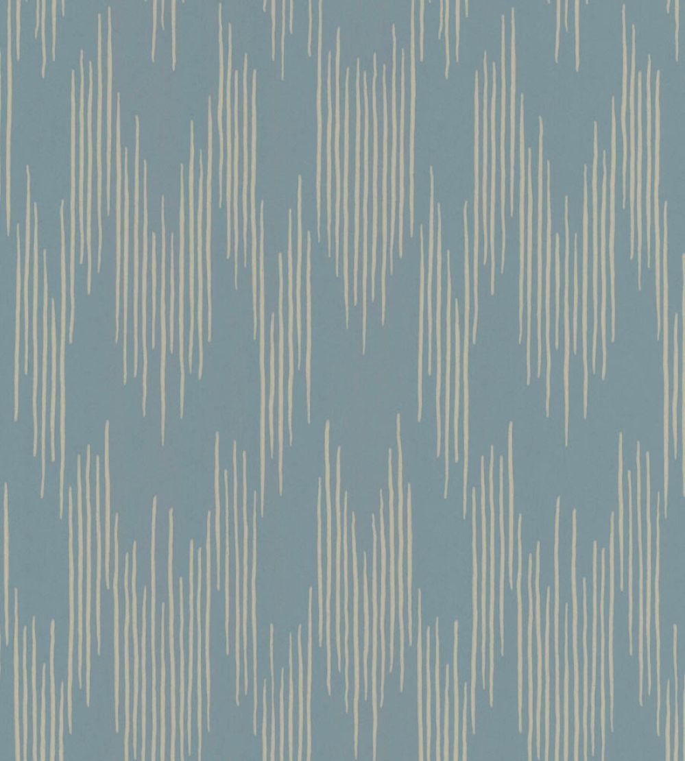 Ikat Wallpaper by Langelid Von Bromssen Smokey Blue