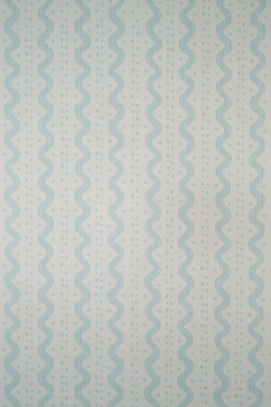 Ikat Wave OUT Fabric by James Malone in Aqua (07)