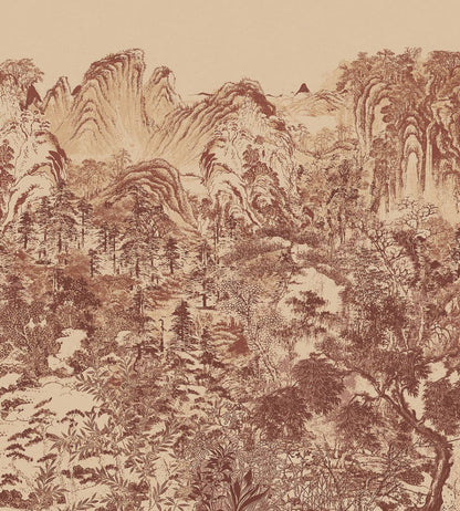 Illustrative Forest Mural by Eijffinger Red