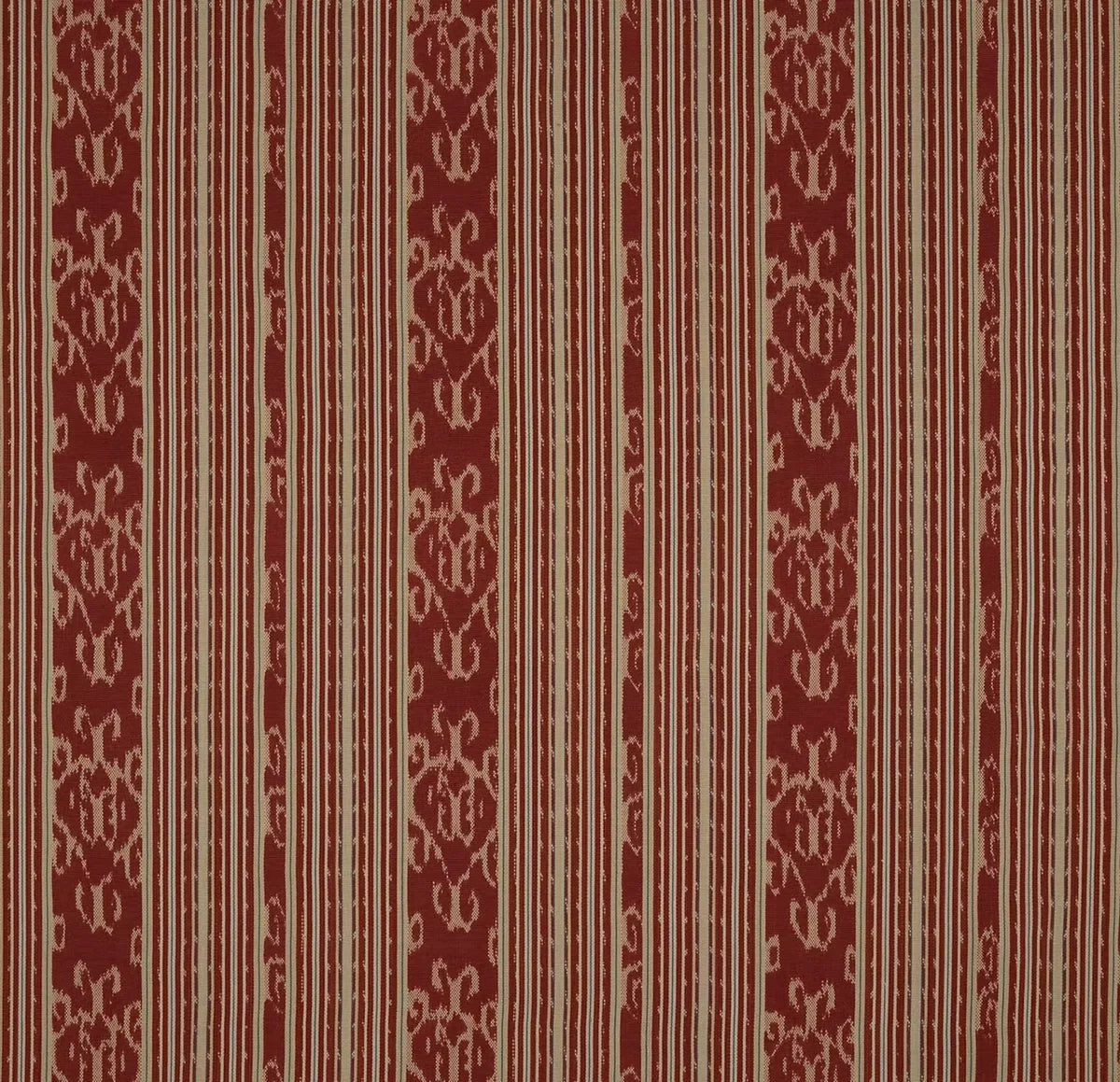 Java Stripe Fabric by Fleurons d'Hélène in Madder