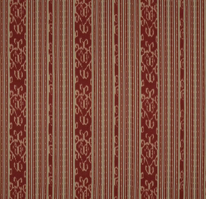 Java Stripe Fabric by Fleurons d'Hélène in Madder