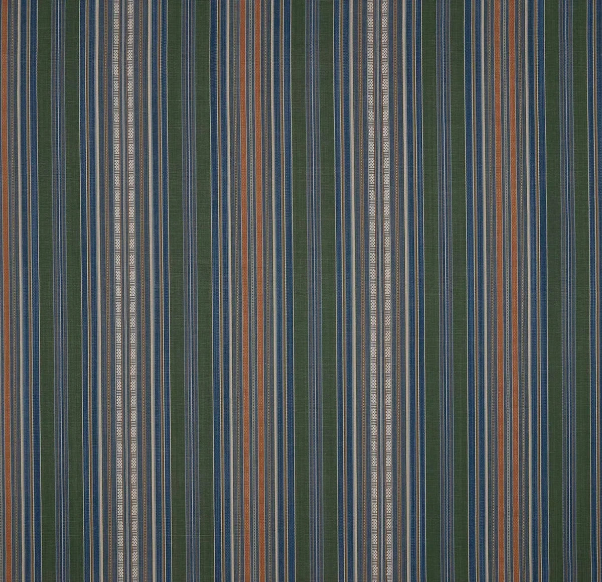 Delma Stripe Fabric by Fleurons d'Hélène in Spinach