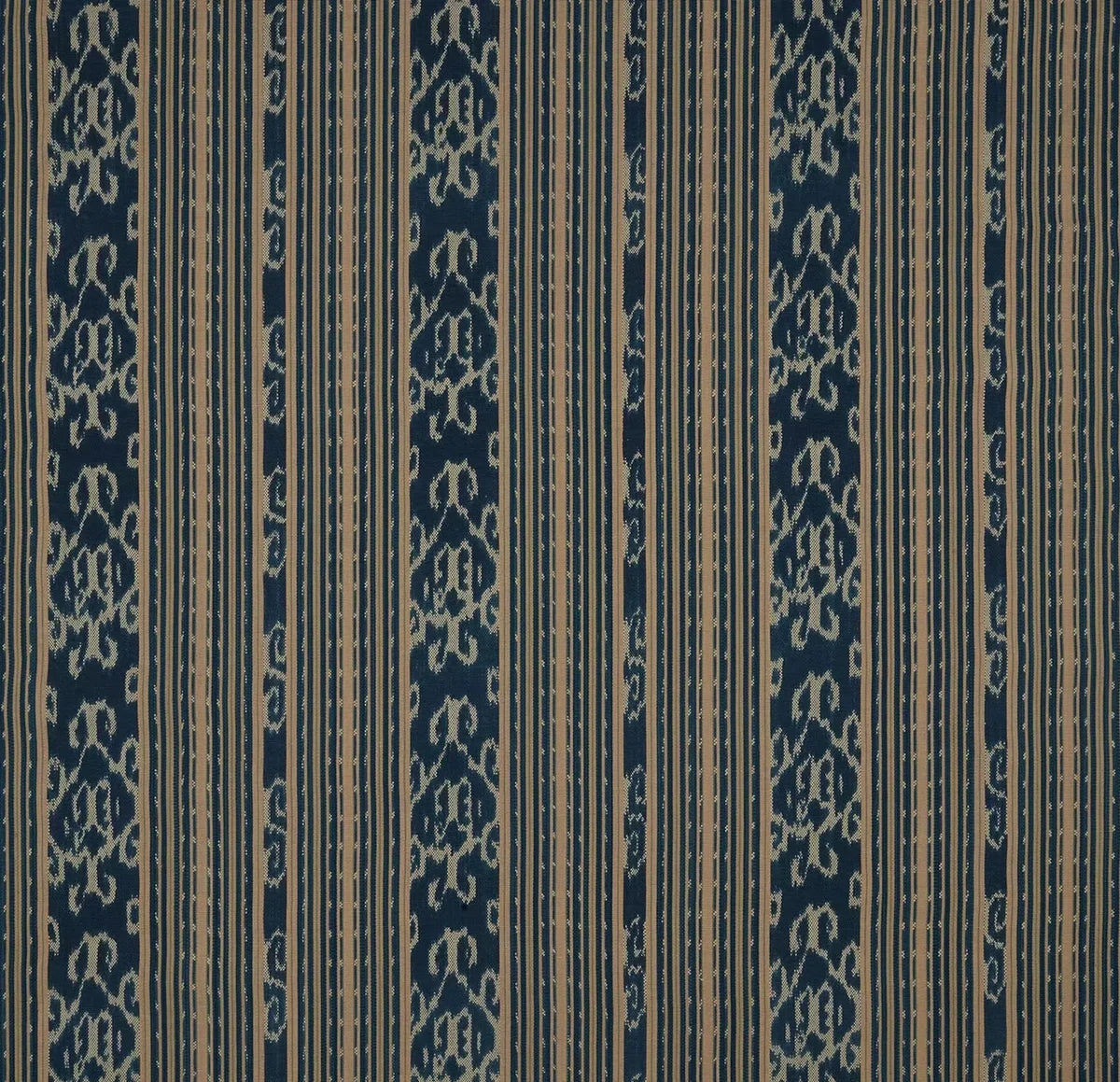 Java Stripe Fabric by Fleurons d'Hélène in Indigo