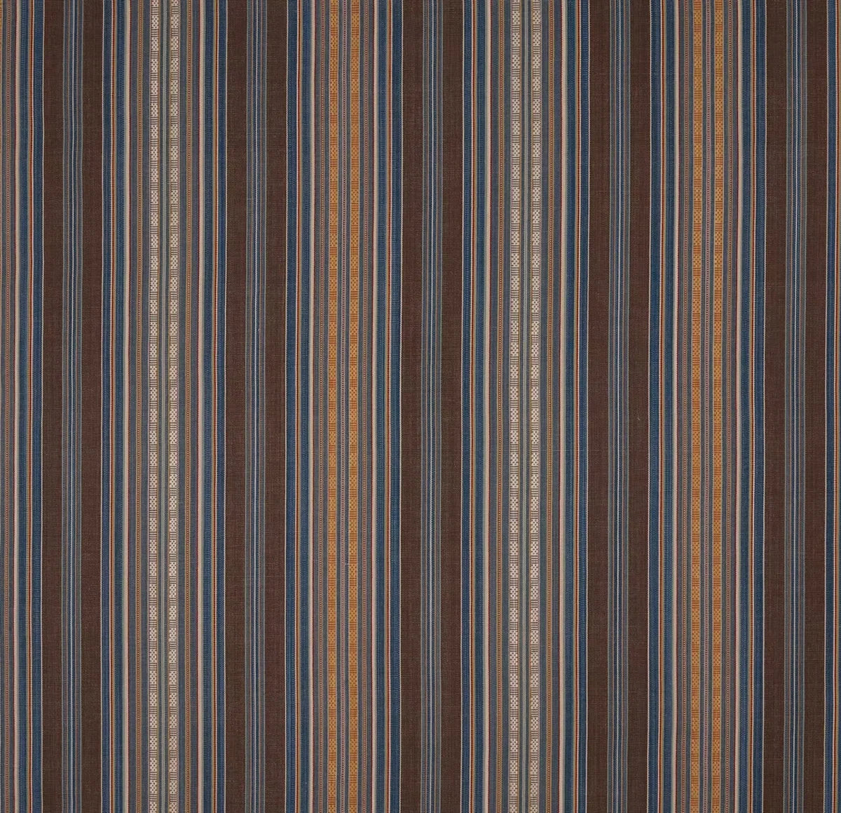 Delma Stripe Fabric by Fleurons d'Hélène in Peat