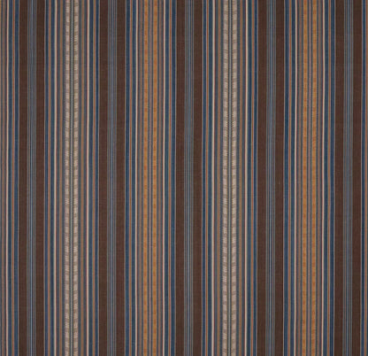 Delma Stripe Fabric by Fleurons d'Hélène in Peat